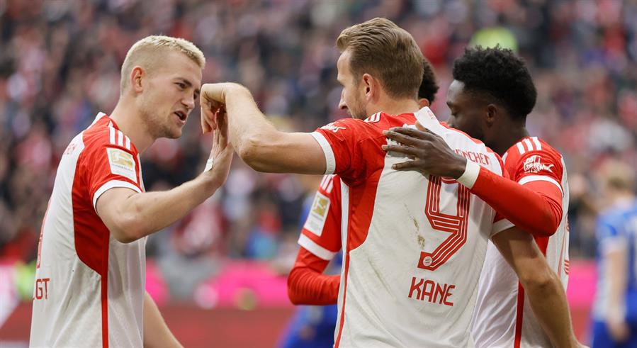 Harry Kane lideró la paliza del Bayern Múnich ante el Darmstadt por la jornada 9 de la Bundesliga.