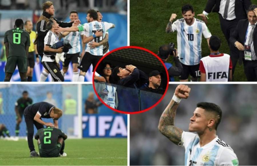 Las mejores imágenes que nos dejó la victoria de Argentina sobre Nigeria en el Mundial de Rusia 2018. Messi y Maradona, grandes protagonistas.
