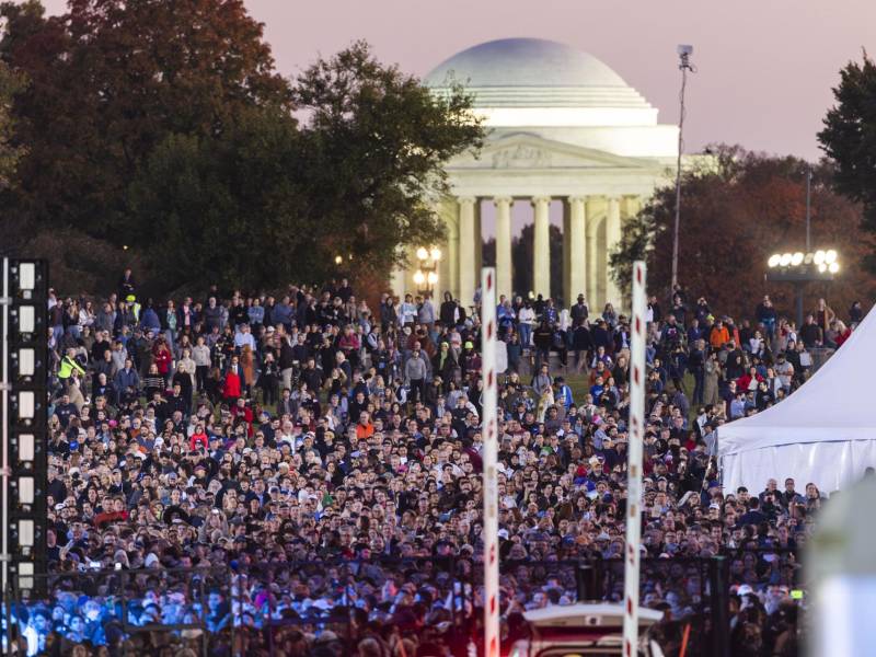 Vista de los manifestantes en Washington, Estados Unidos.