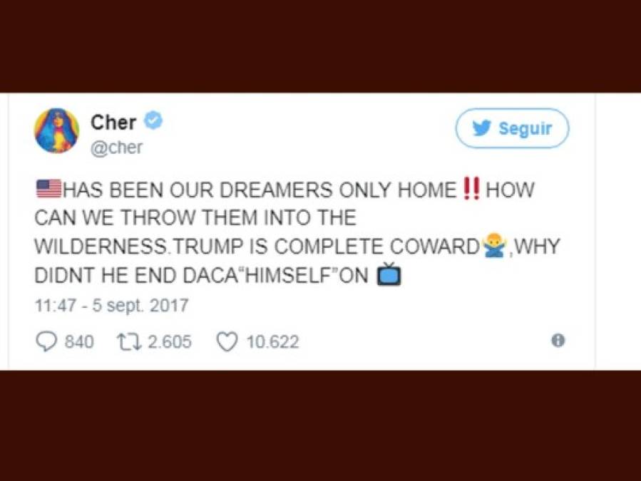 Cher subió un fuerte mensaje contra el presidente Donald Trump en el que lo llamó cobarde.