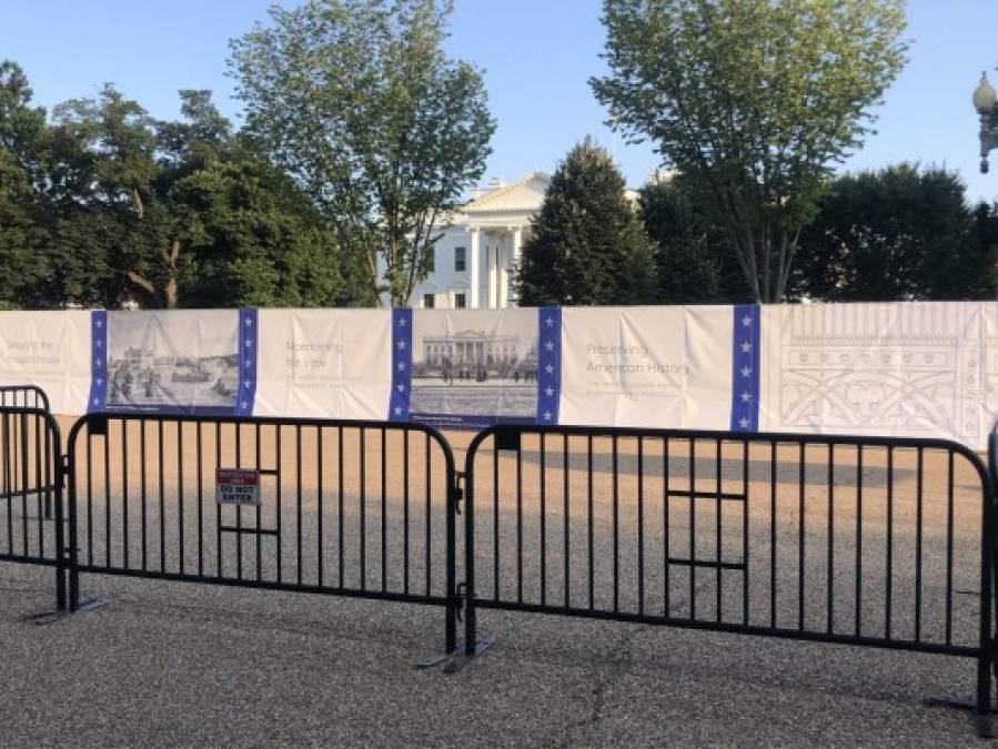 Trump levanta 'un muro' alrededor de la Casa Blanca