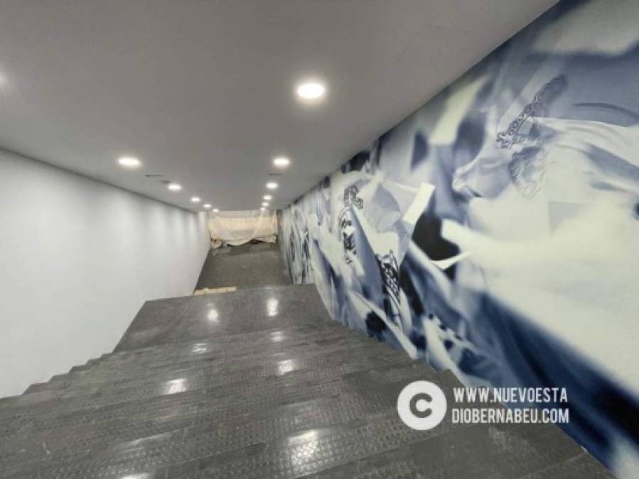 El tunel de acceso del vestuario a la cancha luce espectacular y todavía le falta.