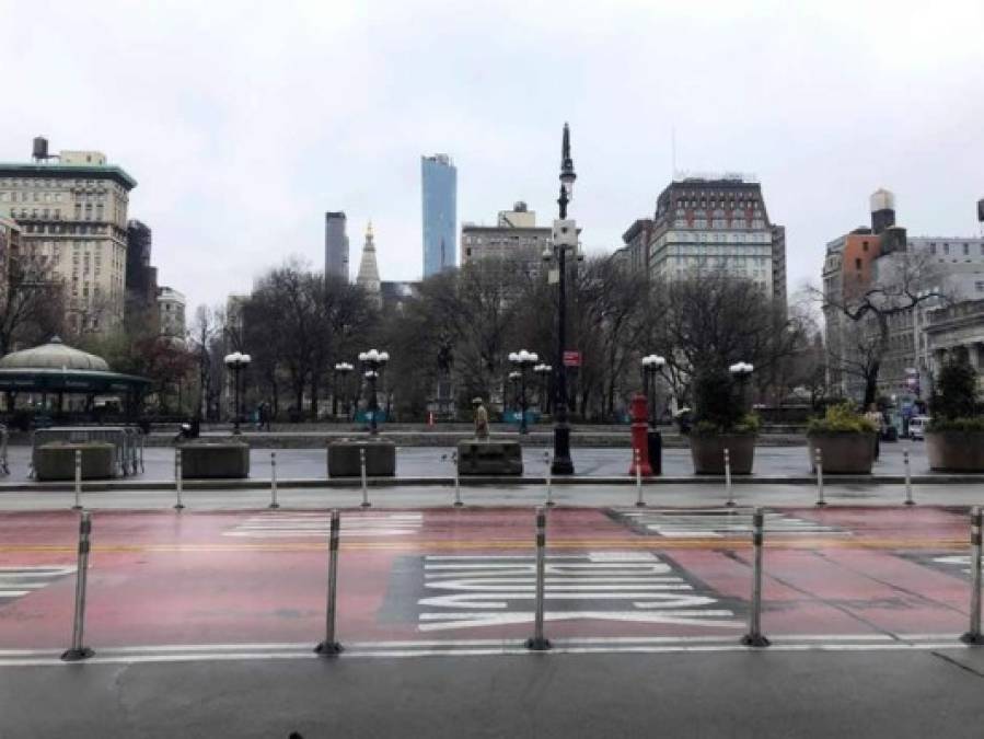 Fotografía de la céntrica plaza de Union Square, este jueves en el centro de Manhattan, Nueva York (EE.UU).