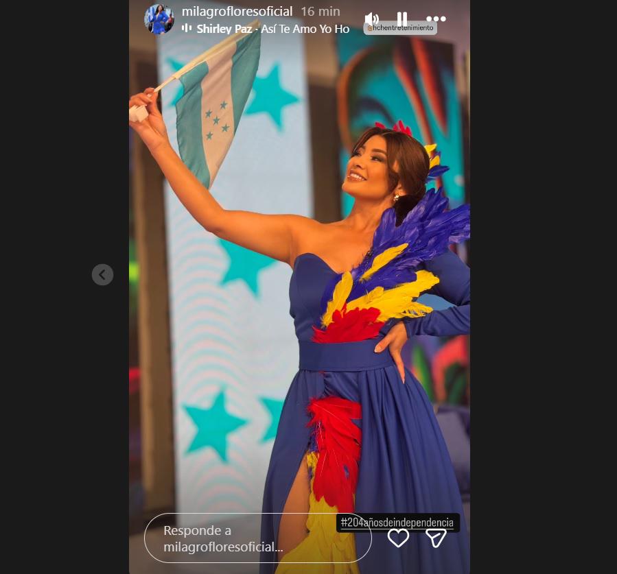 ¡Bella entre las bellas! Milagro Flores deslumbró con colorido atuendo