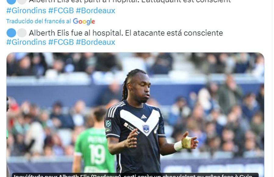 En Francia le dieron seguimiento a lo ocurrido y afortunadamente han informado que Elis está consciente.