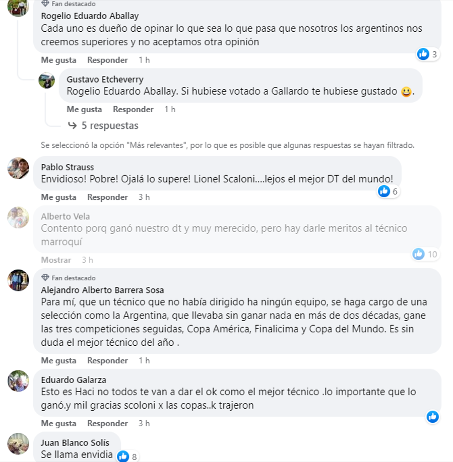 Argentinos arremeten contra Diego tras no votar por Scaloni