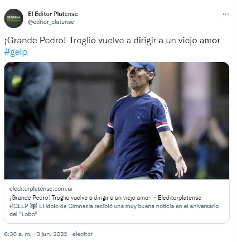 “Vuelve a dirigir a un viejo amor”, fue otro de los titulares de los portales argentinos al referirse sobre Pedro Troglio y su regreso al Olimpia.