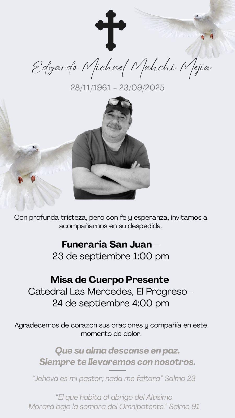 Consternación por muerte del empresario progreseño Edgardo Michael Mahchi