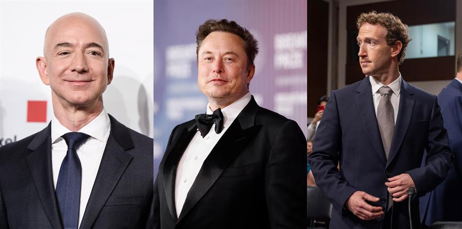 Musk, Bezos y Zuckerberg estarán presentes en el acto de investidura de Trump