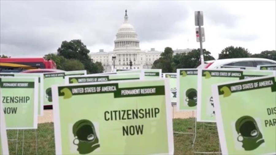 Protestan frente al Congreso de EEUU para pedir reforma migratoria