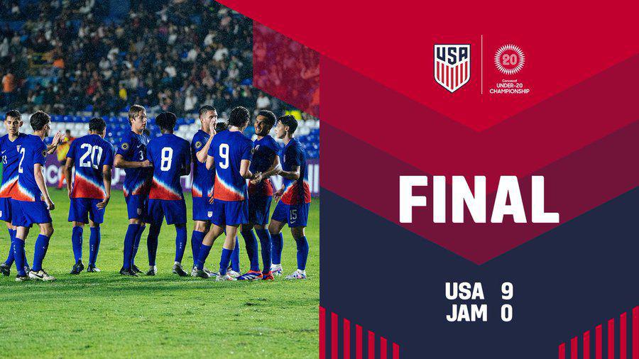Estados Unidos receta paliza de 9-0 en su debut en el Premundial Sub-20