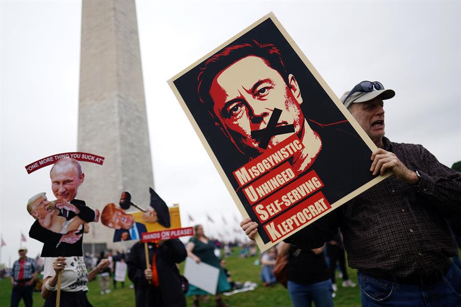 Masivas protestas contra Trump y Musk en las principales ciudades de EEUU