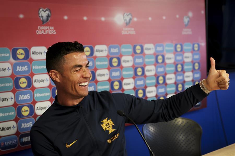Cristiano Ronaldo en conferencia de prensa.