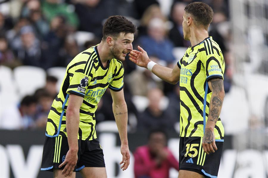 Declan Rice fue uno de los protagonistas en la goleada del Arsenal ante el West Ham.