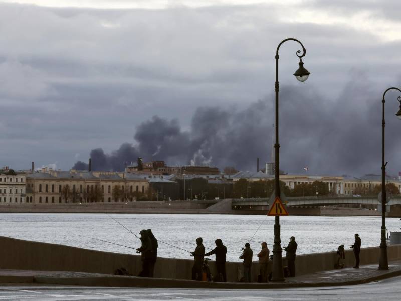 Fotografías muestran ataques de drones contra San Petersburgo.