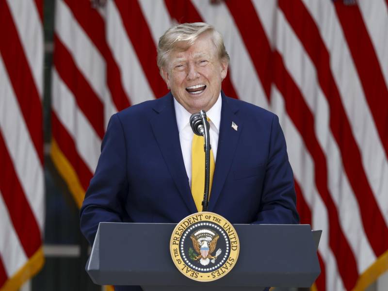 El presidente de Estados Unidos, Donald Trump, durante un acto en la Rosaleda de la Casa Blanca, en Washington.