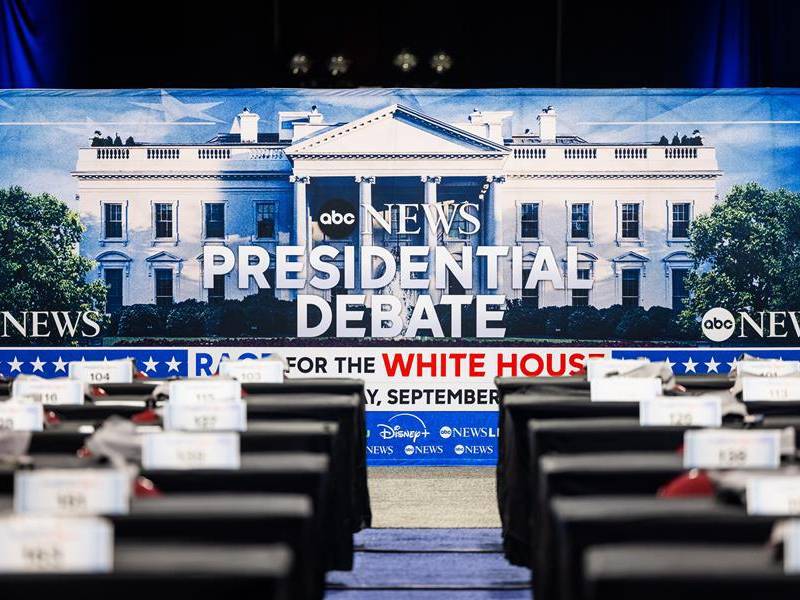 El canal ABC News realizará el debate presidencial de esta noche entre Trump y Kamala.