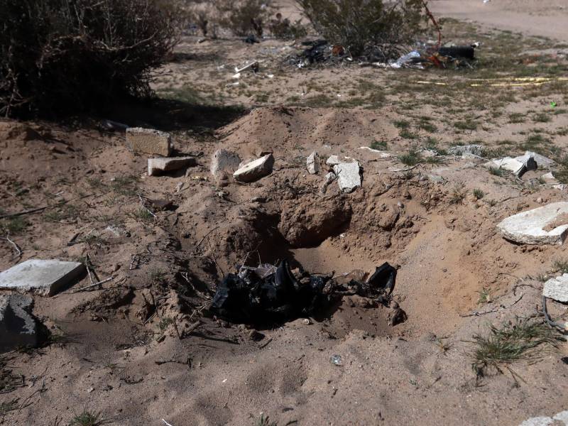 Fotografía que muestra el hallazgo de una fosa clandestina, este jueves en Ciudad Juárez (México).