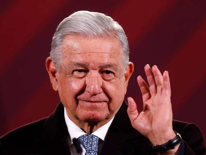 El presidente de México, Andrés Manuel López Obrador, durante su conferencia de prensa matutina hoy, en el Palacio Nacional en Ciudad de México.