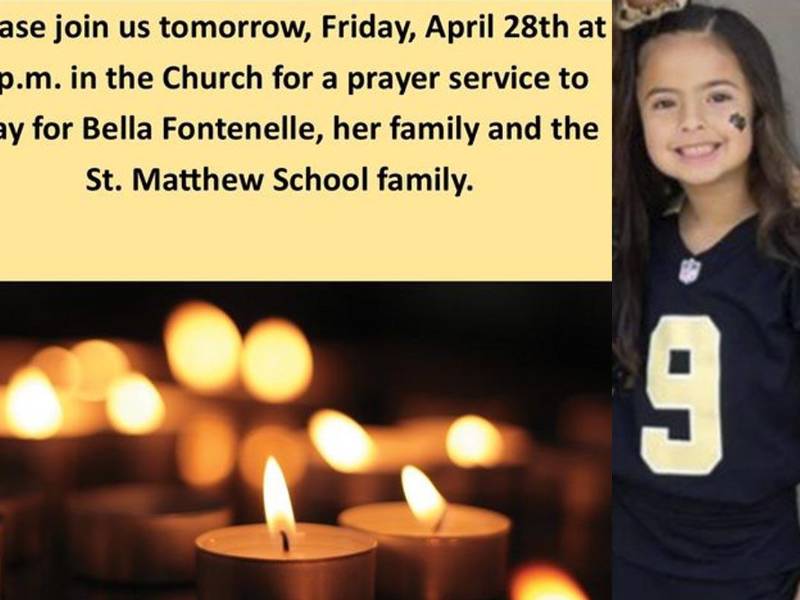 Mensaje de St. Matthew the Apostle por la muerte de Bella Fontenelle.