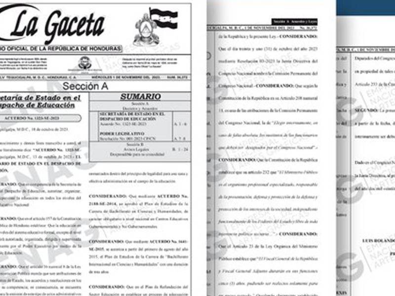 Publicación en La Gaceta.