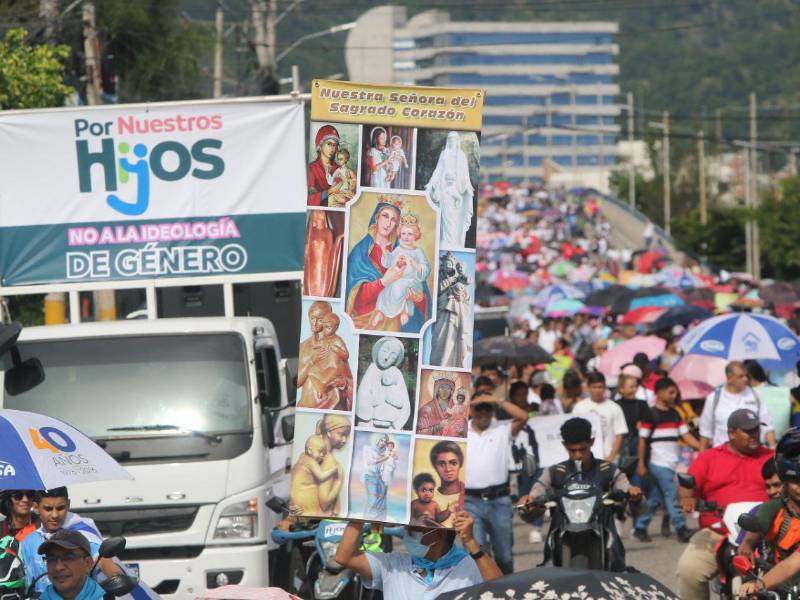 Foto de la movilización en Tegucigalpa contra la ideología de género.