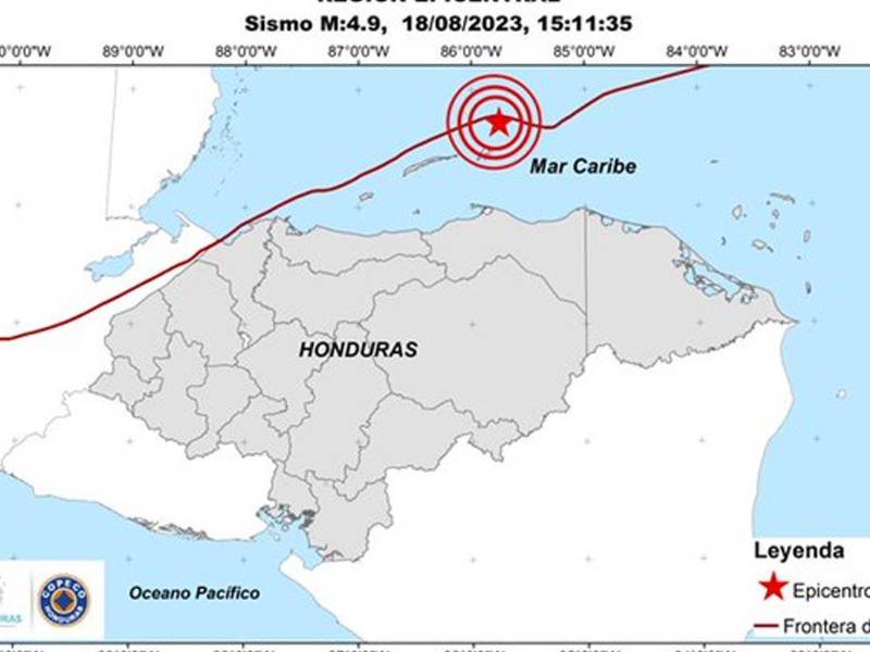 Sismo de 4.8 sacude la isla de Roatán, Islas de la Bahía