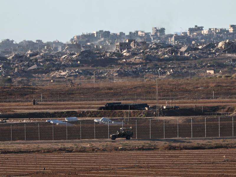 Un coche del Ejército de Israel en la frontera con Gaza.