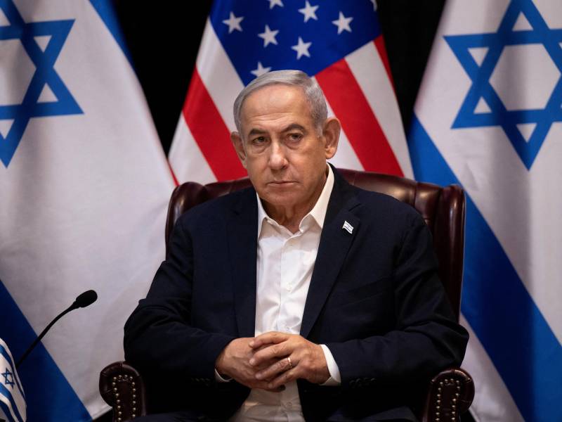 El primer ministro de Israel, Benjamín Netanyahu en conferencia de prensa sobre el conlicto de su país con la Franja de Gaza.