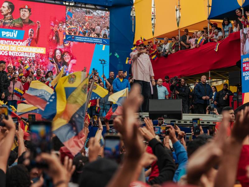El Presidente Nicolás Maduro durante una aparición sorpresa en un mitin en Caracas el 1 de diciembre.