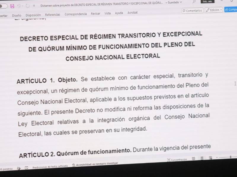 Decreto especial para garantizar el quórum del CNE en medio de tensiones políticas y sin el respaldo de Libre.