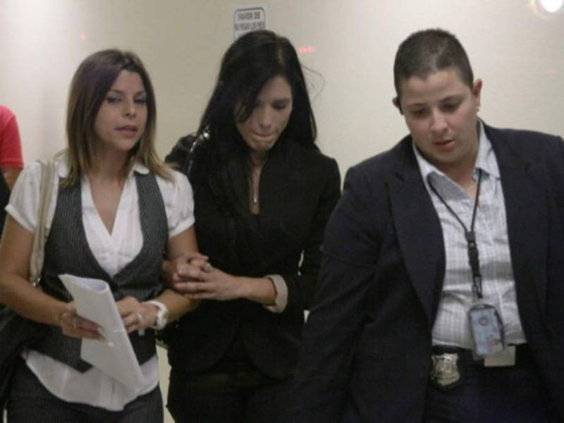 Rebeca López al momento al momento de su declaración.