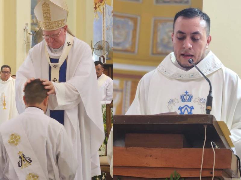 Marvin Enrique Guerra Portillo después de ser ordenado sacerdote.