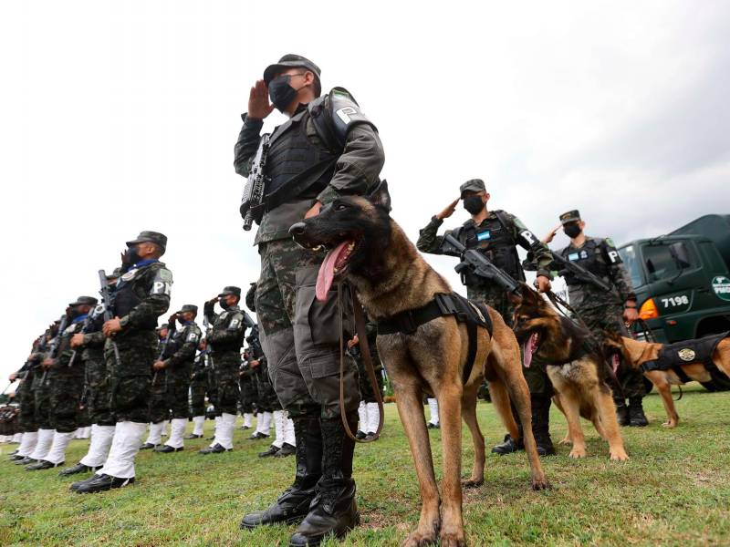 <b>Uno de los batallones de la Policía Militar durante los actos de celebración. Fotos: Y. Amaya</b>