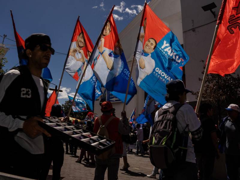 Simpatizantes del candidato indígena,<b> </b>Yaku Pérez.