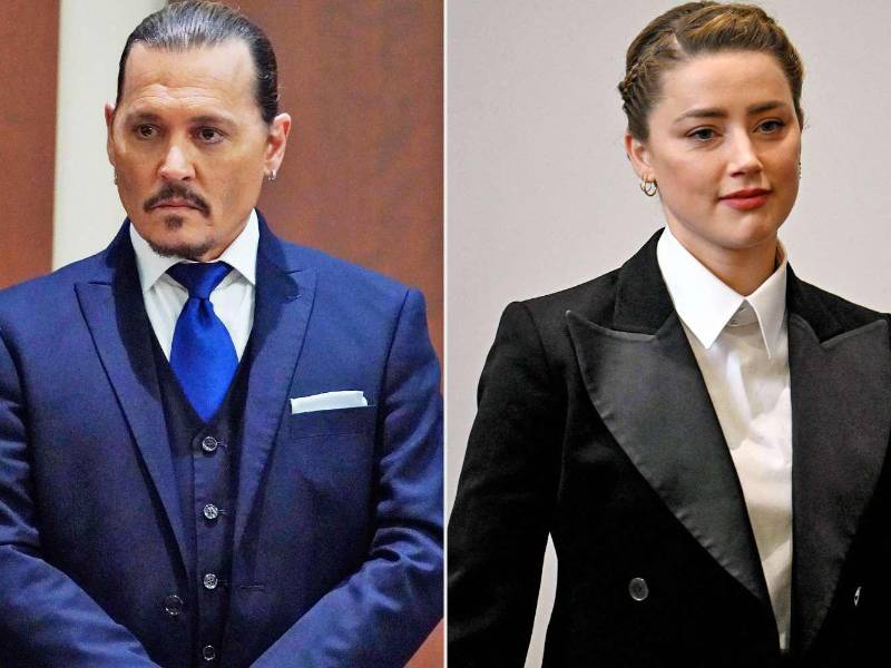 Los actores Johnny Depp y Amber Heard durante el juicio en mayo y junio de este año.