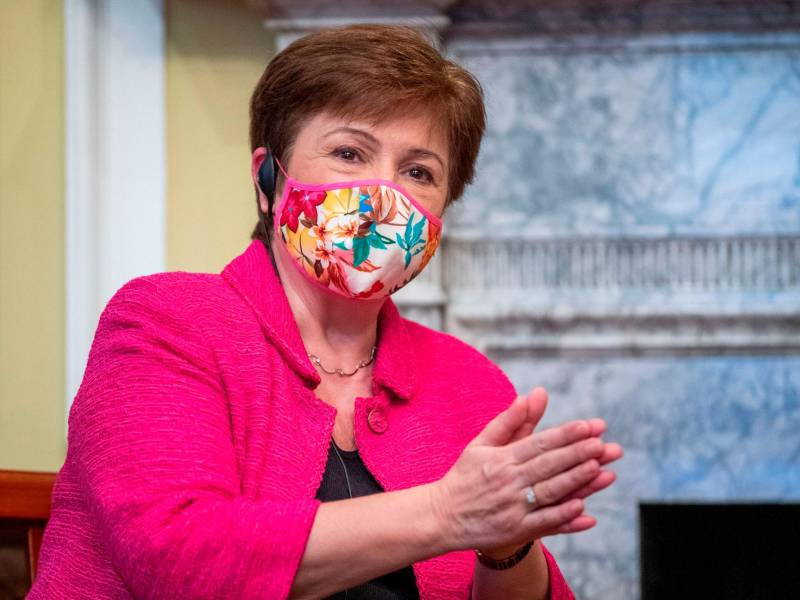 Líder. Kristalina Georgieva, directora gerente del FMI durante su participación en el Foro Económico de Davos.