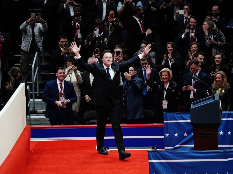 Elon Musk durante el desfile de toma de posesión del Presidente Trump, en Washington en enero.