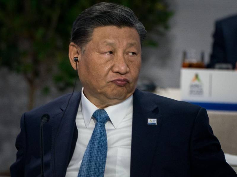 El presidente chino Xi Jinping es visto durante el diálogo informal de líderes del Foro de Cooperación Económica Asia-Pacífico (APEC) con invitados durante la Semana de Líderes de APEC en el Moscone Center, el 16 de noviembre de 2023 en San Francisco, California.