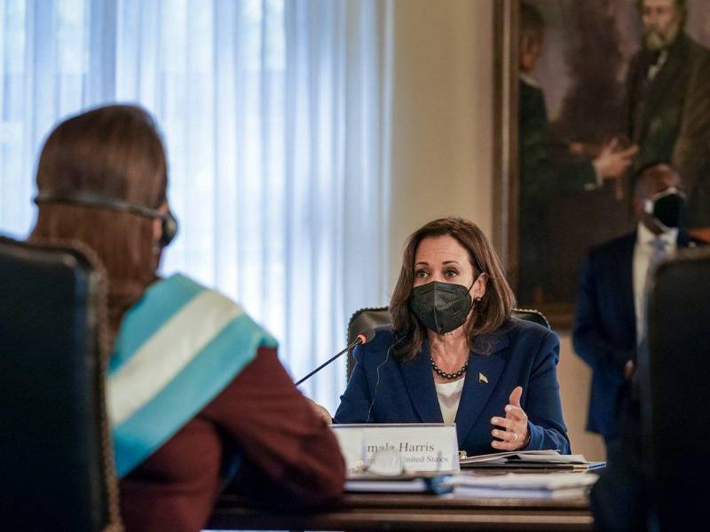 Xiomara Castro recibió en las instalaciones de Casa Presidencial a Kamala Harris para hablar sobre migración y el combate a la corrupción.