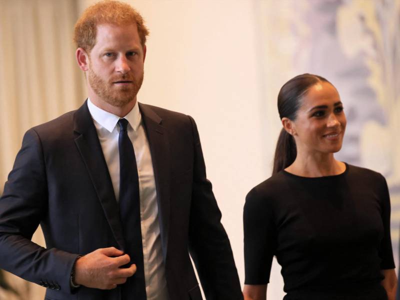 Harry llegó a la sede de la ONU acompañado de su esposa, Meghan Markle.
