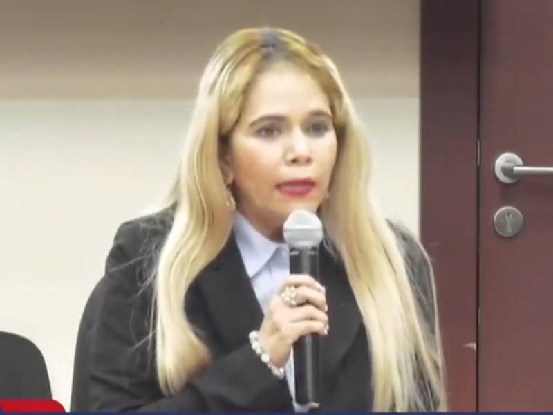Jenny Almendárez durante la audiencia.