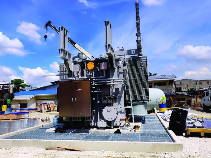 San Pedro Sula-Centro se llama la nueva subestación que construye la Enee en barrio El Benque. Foto: Melvin Cubas.