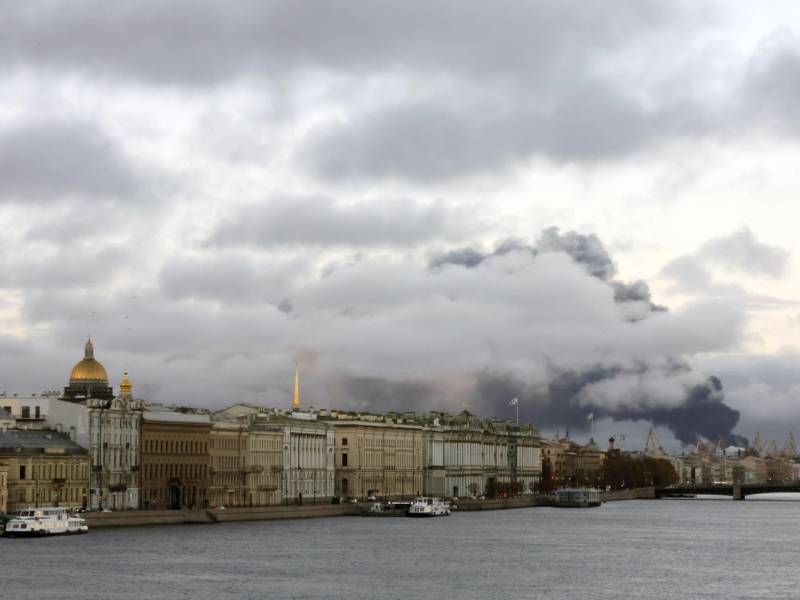 Fotografías muestran ataques de drones contra San Petersburgo.