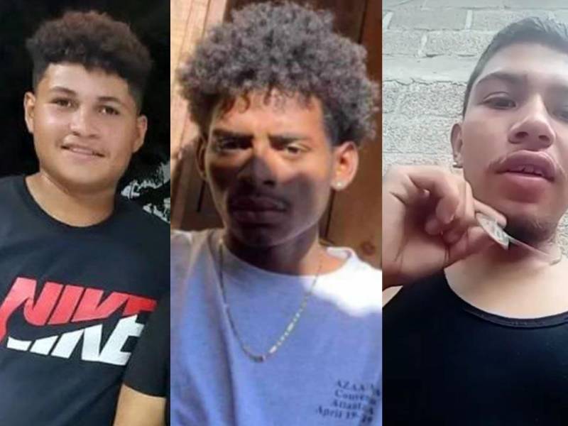 Los tres jóvenes acribillados.