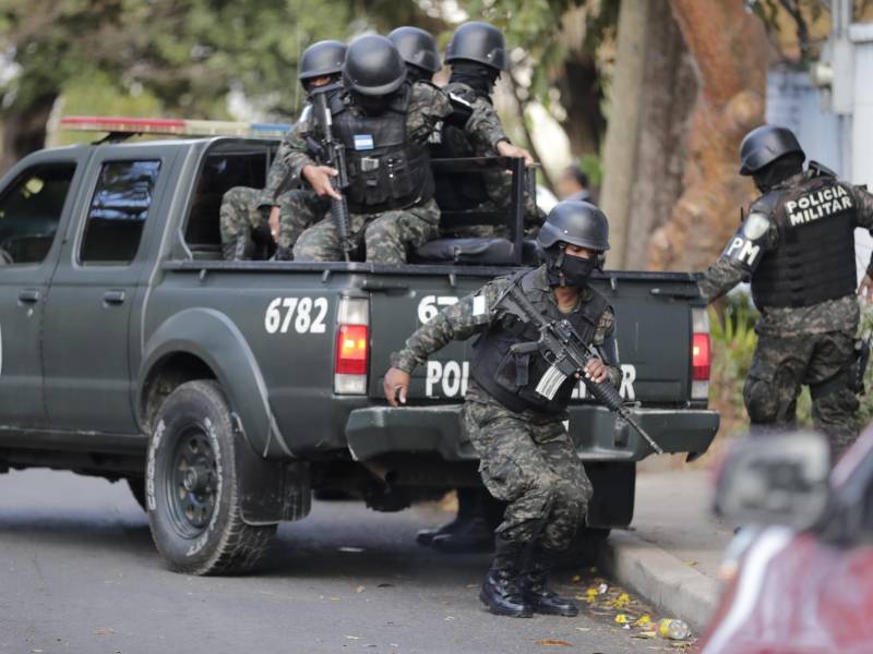 Agentes de la Policía Militar de Honduras, en una fotografía de archivo. EFE/Gustavo Amador