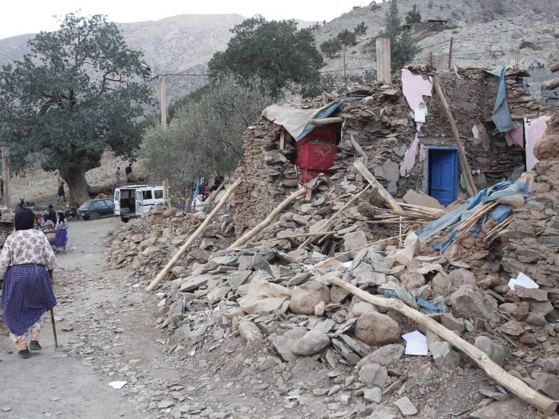 Imagen del pueblo de Targa tras el terremoto. En las aldeas cercanas al epicentro del terremoto que sacudió Marruecos el pasado viernes, las historias se repiten.