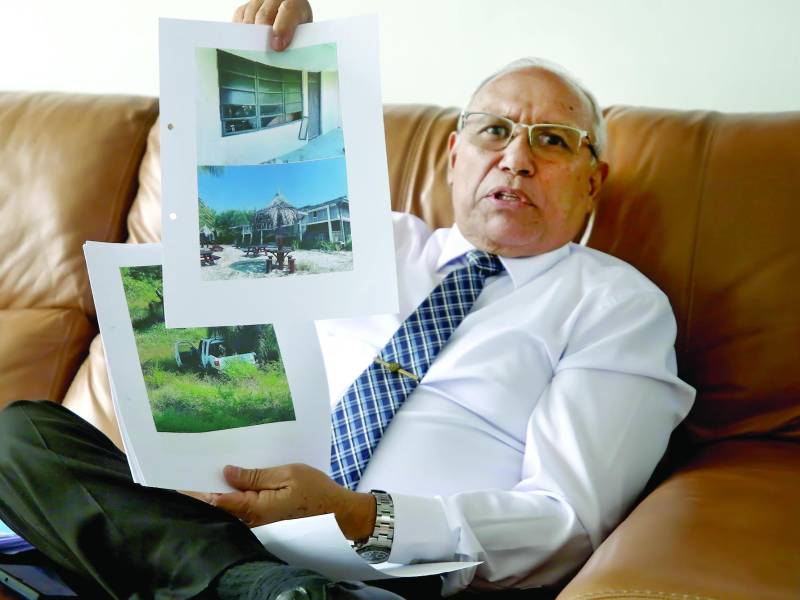 La propiedad Palm Beach se encuentra en Islas de la Bahía, fotos que muestra el presidente interventor Hugo Suazo.
