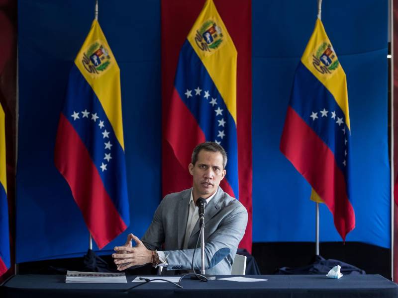 El opositor Juan Guaidó ofrece declaraciones en Caracas (Venezuela).