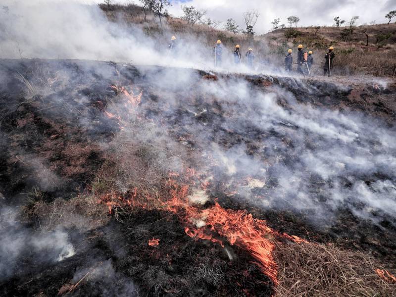 Un incendio en zona rural de Tegucigalpa (Honduras), en una fotografía de archivo.